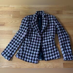 Vintage Woolen blazer, purple rhinestones buttons